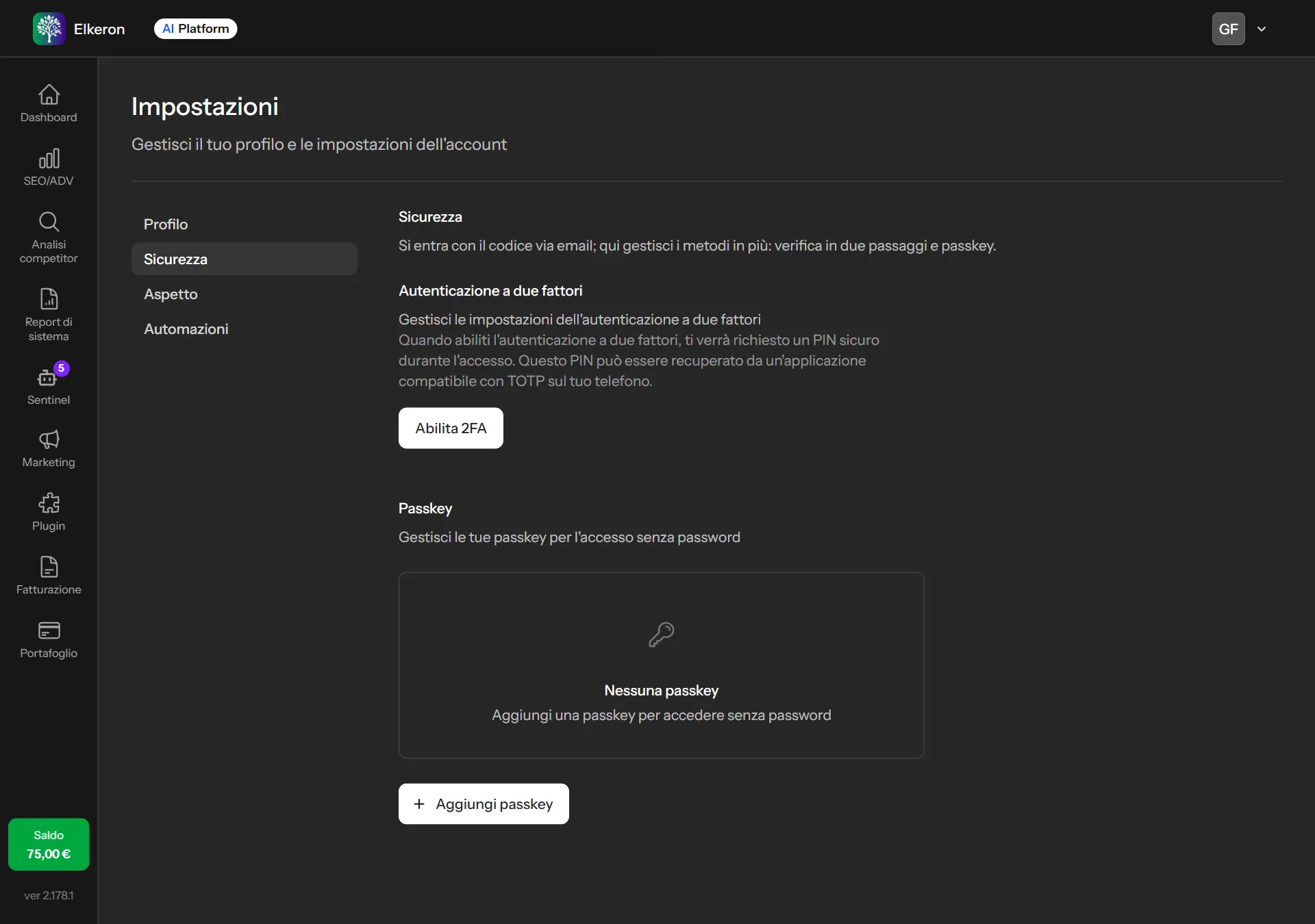 Le impostazioni di sicurezza: verifica in due passaggi e passkey